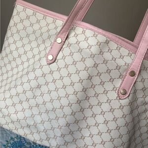Elegant Pink and Cream Tote Bag